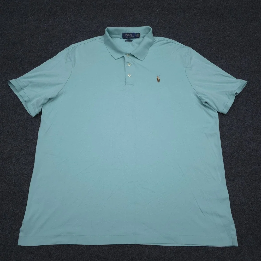Polo Ralph Lauren Mens XL Light Blue‎ Classic Fit Flesh Pony Polo Shirt Golf